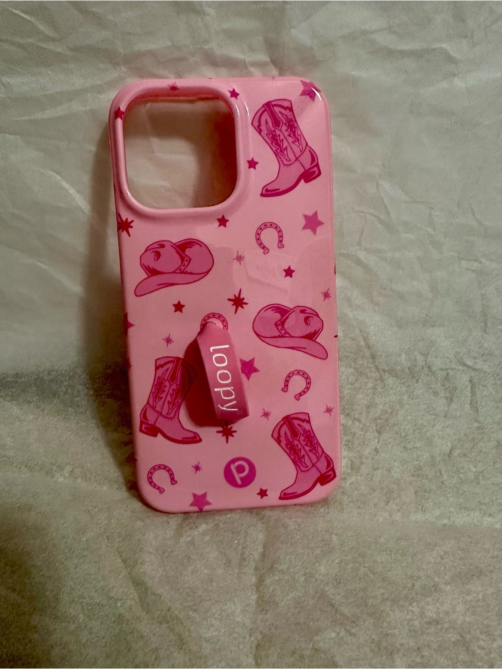 Loopy Case “Pink Boots” Cowboy Boots & Hats Phone Case with Loop Grip
